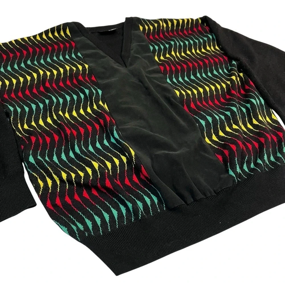 Vintage Tuscan Made in Italy Wool Sweater – Retro Colorblock Knit Pullover‎